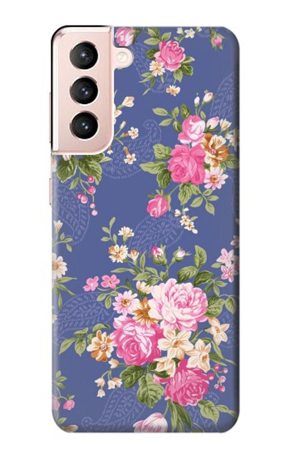 S3265 Vintage Flower Pattern Case For Samsung Galaxy S21 5G