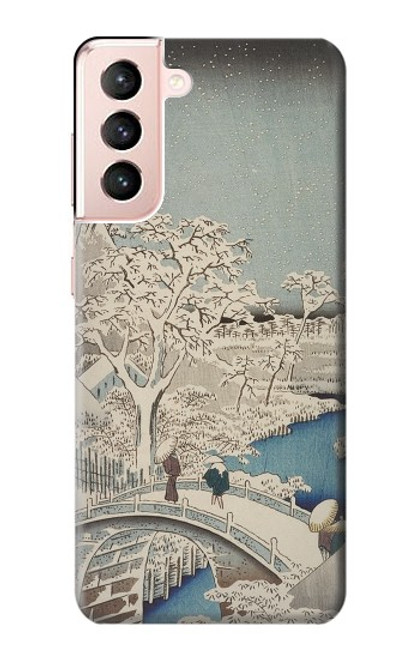 S3350 Utagawa Hiroshige Drum Bridge Yuhi Hill in Meguro Case For Samsung Galaxy S21 5G