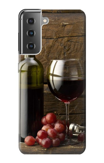 S1316 Grapes Bottle and Glass of Red Wine Case For Samsung Galaxy S21 Plus 5G, Galaxy S21+ 5G
