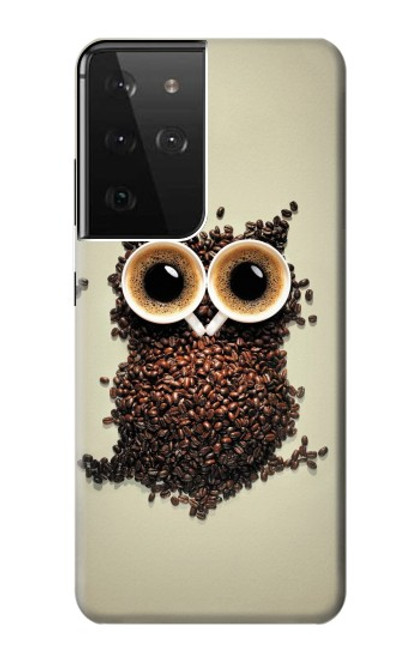 S0360 Coffee Owl Case For Samsung Galaxy S21 Ultra 5G