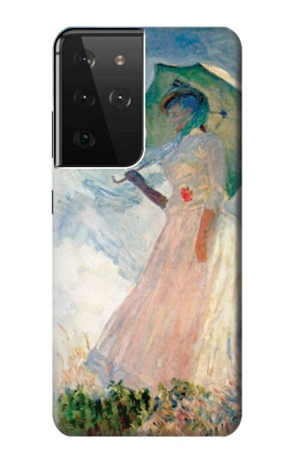 S0998 Claude Monet Woman with a Parasol Case For Samsung Galaxy S21 Ultra 5G