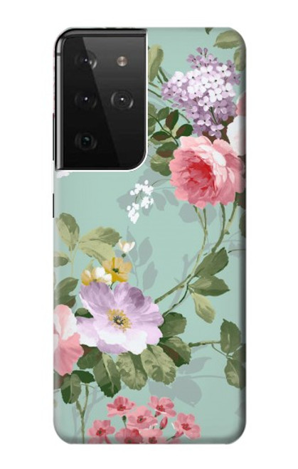 S2178 Flower Floral Art Painting Case For Samsung Galaxy S21 Ultra 5G