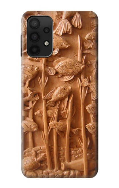 S1307 Fish Wood Carving Graphic Printed Case For Samsung Galaxy A32 5G S1307 Fish Wood Carving Graphic Printed Case For Samsung Galaxy A32 5G