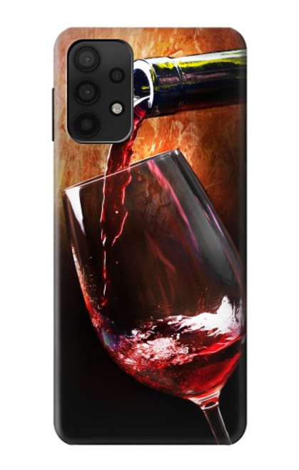 S2396 Red Wine Bottle And Glass Case For Samsung Galaxy A32 5G