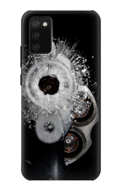 S2387 Gun Bullet Hole Glass Case For Samsung Galaxy A02s, Galaxy M02s