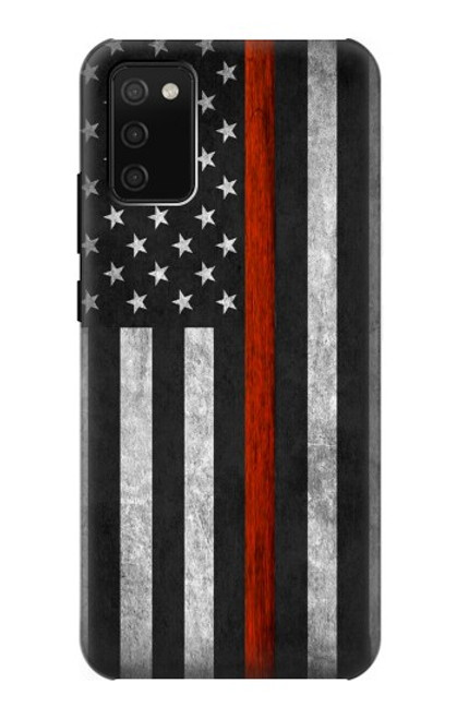 S3472 Firefighter Thin Red Line Flag Case For Samsung Galaxy A02s, Galaxy M02s