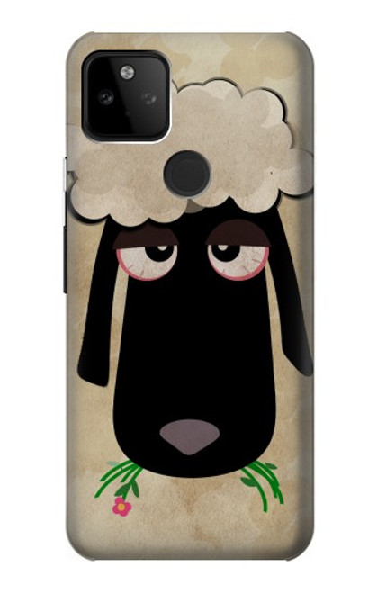 S2826 Cute Cartoon Unsleep Black Sheep Case For Google Pixel 5A 5G