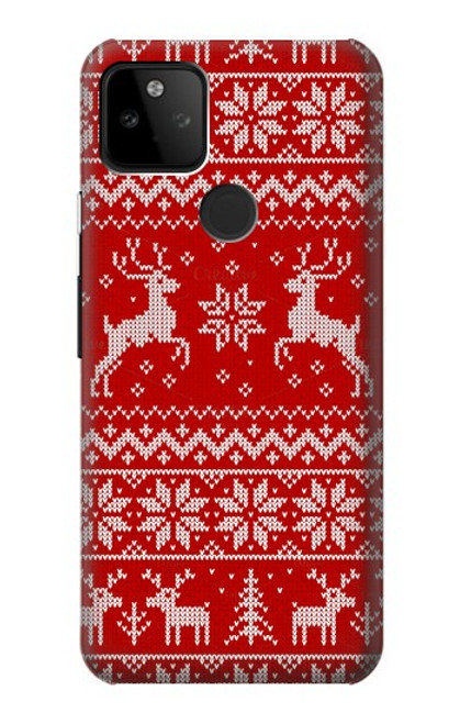 S2835 Christmas Reindeer Knitted Pattern Case For Google Pixel 5A 5G