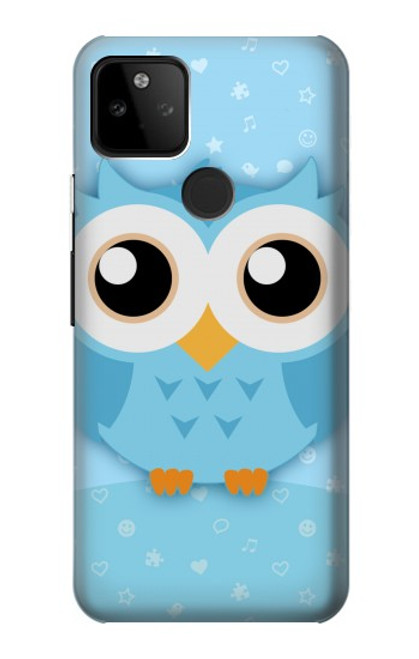 S3029 Cute Blue Owl Case For Google Pixel 5A 5G