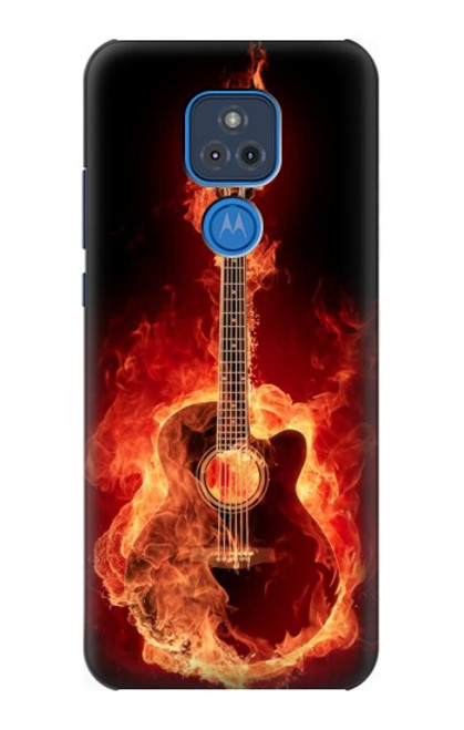 S0415 Fire Guitar Burn Case For Motorola Moto G Play (2021)