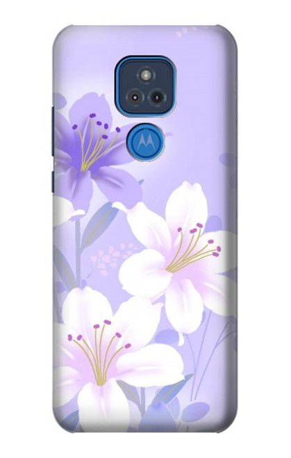 S2361 Purple White Flowers Case For Motorola Moto G Play (2021)