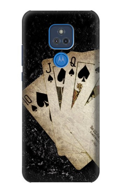 S3231 Vintage Royal Straight Flush Cards Case For Motorola Moto G Play (2021)