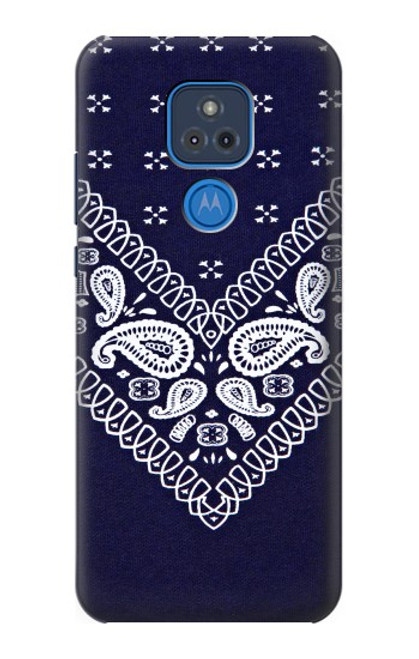 S3357 Navy Blue Bandana Pattern Case For Motorola Moto G Play (2021)