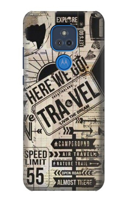 S3441 Vintage Travel Case For Motorola Moto G Play (2021)