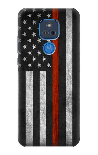 S3472 Firefighter Thin Red Line Flag Case For Motorola Moto G Play (2021)