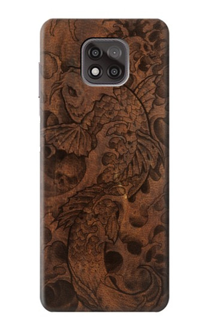 S3405 Fish Tattoo Leather Graphic Print Case For Motorola Moto G Power (2021)