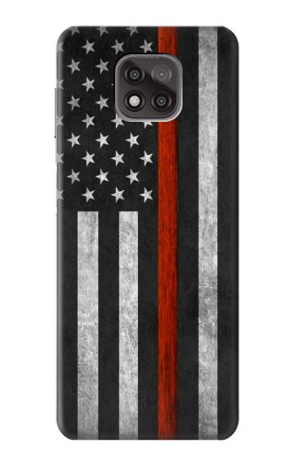 S3472 Firefighter Thin Red Line Flag Case For Motorola Moto G Power (2021)