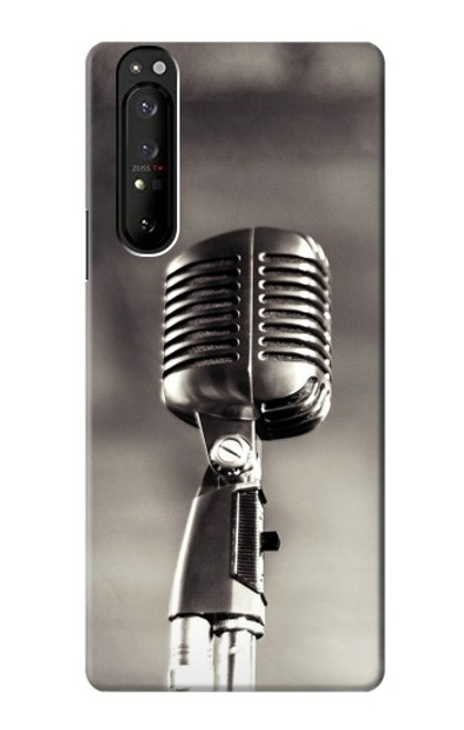 S3495 Vintage Microphone Case For Sony Xperia 1 III