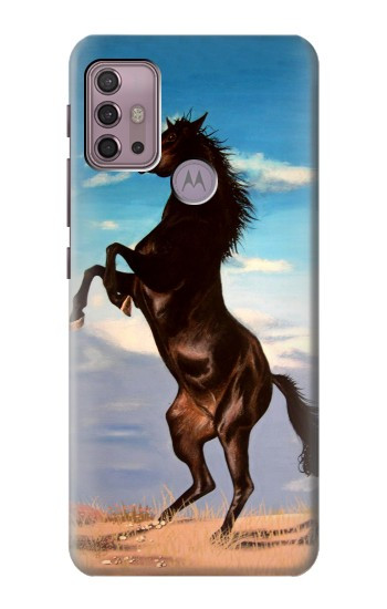 S0934 Wild Black Horse Case For Motorola Moto G30, G20, G10