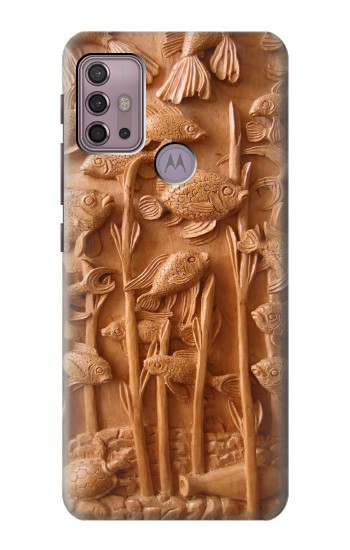 S1307 Fish Wood Carving Graphic Printed Case For Motorola Moto G30, G20, G10