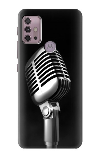 S1672 Retro Microphone Jazz Music Case For Motorola Moto G30, G20, G10