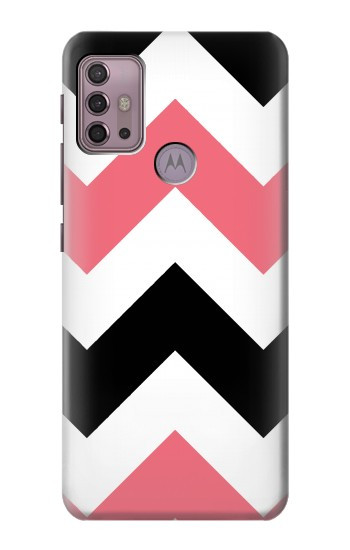 S1849 Pink Black Chevron Zigzag Case For Motorola Moto G30, G20, G10