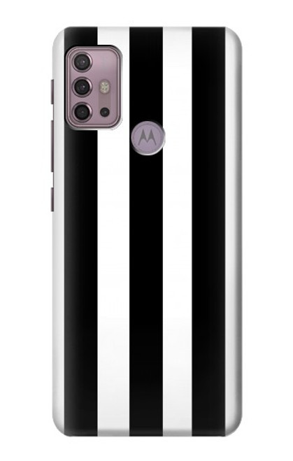 S2297 Black and White Vertical Stripes Case For Motorola Moto G30, G20, G10
