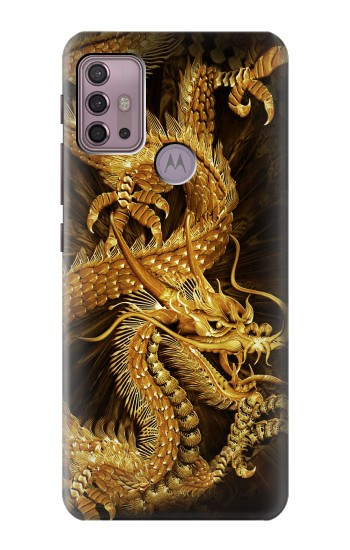 S2804 Chinese Gold Dragon Printed Case For Motorola Moto G30, G20, G10