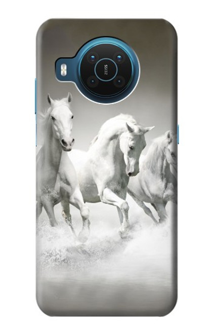 S0933 White Horses Case For Nokia X20