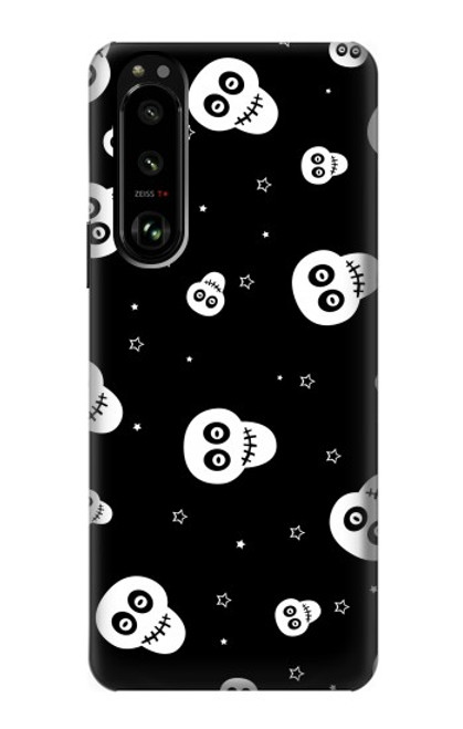 S3261 Smile Skull Halloween Pattern Case For Sony Xperia 5 III