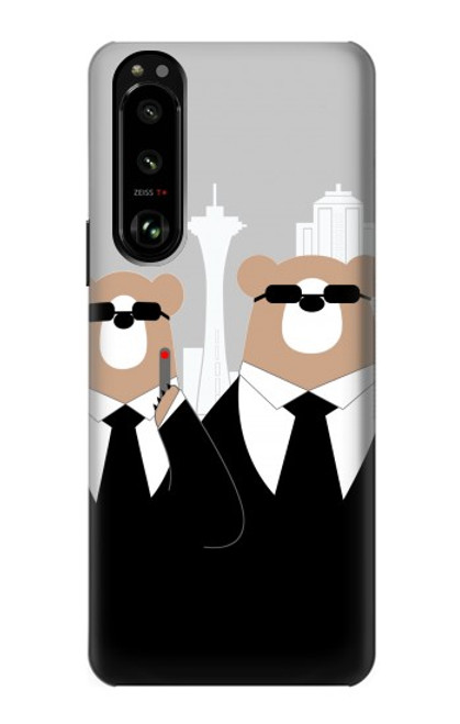 S3557 Bear in Black Suit Case For Sony Xperia 5 III