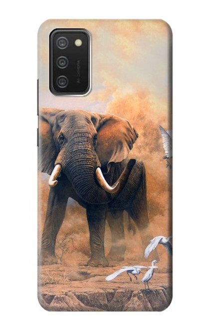 S1292 Dusty Elephant Egrets Case For Samsung Galaxy A03S
