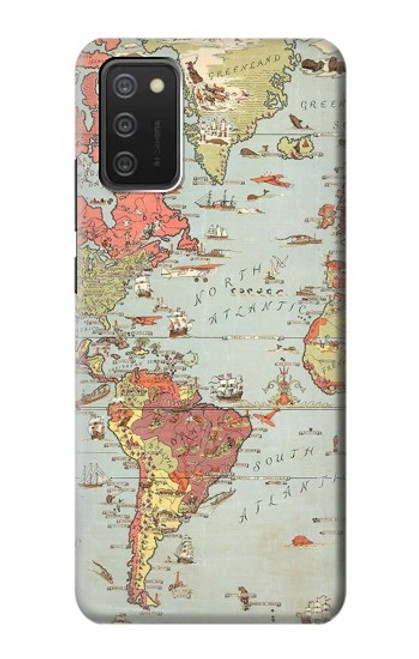 S3418 Vintage World Map Case For Samsung Galaxy A03S