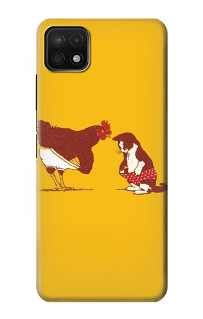 S1093 Rooster and Cat Joke Case For Samsung Galaxy A22 5G