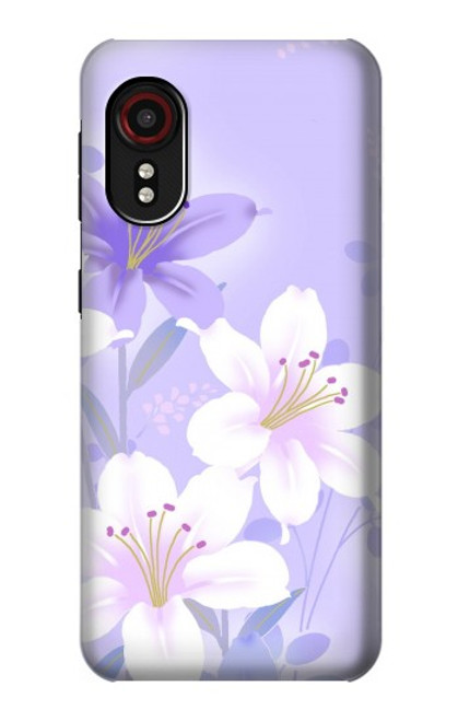 S2361 Purple White Flowers Case For Samsung Galaxy Xcover 5