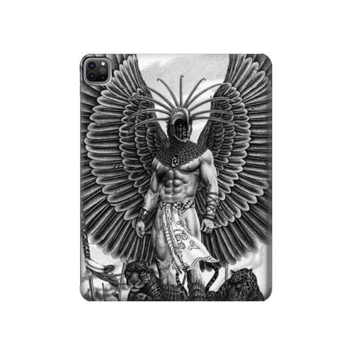 S1235 Aztec Warrior Hard Case For iPad Pro 12.9 (2022,2021,2020,2018, 3rd, 4th, 5th, 6th)