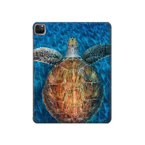 S1249 Blue Sea Turtle Hard Case For iPad Pro 12.9 (2022,2021,2020,2018, 3rd, 4th, 5th, 6th)