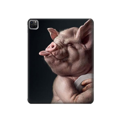 S1273 Crazy Pig Hard Case For iPad Pro 12.9 (2022,2021,2020,2018, 3rd, 4th, 5th, 6th)