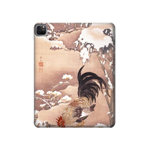 S1332 Ito Jakuchu Rooster Hard Case For iPad Pro 12.9 (2022, 2021, 2020, 2018), Air 13 (2024)