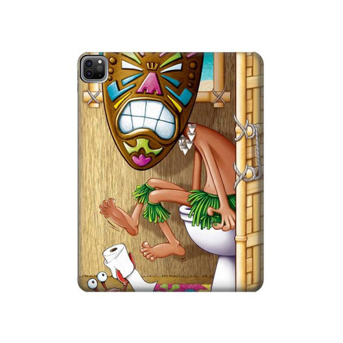 S1702 Tiki Man Toilet Hard Case For iPad Pro 12.9 (2022,2021,2020,2018, 3rd, 4th, 5th, 6th)