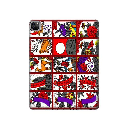 S1923 Hanafuda Japanese Flower Card Hard Case For iPad Pro 12.9 (2022, 2021, 2020, 2018), iPad Air 13 (2025, 2024)