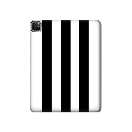 S2297 Black and White Vertical Stripes Hard Case For iPad Pro 12.9 (2022,2021,2020,2018, 3rd, 4th, 5th, 6th)