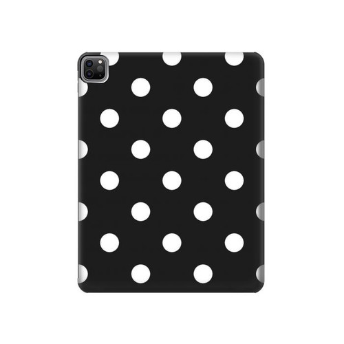 S2299 Black Polka Dots Hard Case For iPad Pro 12.9 (2022,2021,2020,2018, 3rd, 4th, 5th, 6th)