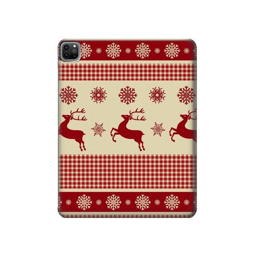 S2310 Christmas Snow Reindeers Hard Case For iPad Pro 12.9 (2022,2021,2020,2018, 3rd, 4th, 5th, 6th)