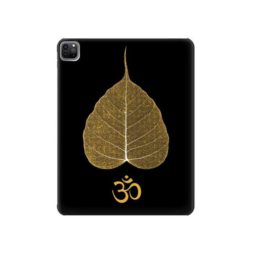 S2331 Gold Leaf Buddhist Om Symbol Hard Case For iPad Pro 12.9 (2022,2021,2020,2018, 3rd, 4th, 5th, 6th)