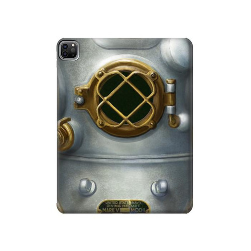 S2646 Vintage Deep Sea Diver Helmet Hard Case For iPad Pro 12.9 (2022,2021,2020,2018, 3rd, 4th, 5th, 6th)
