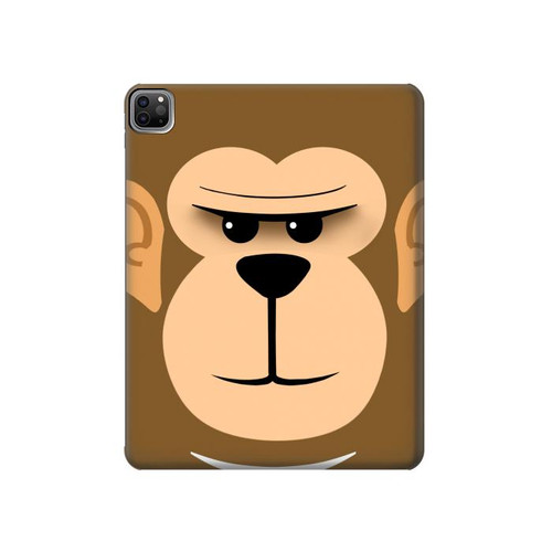 S2721 Cute Grumpy Monkey Cartoon Hard Case For iPad Pro 12.9 (2022, 2021, 2020, 2018), Air 13 (2024)