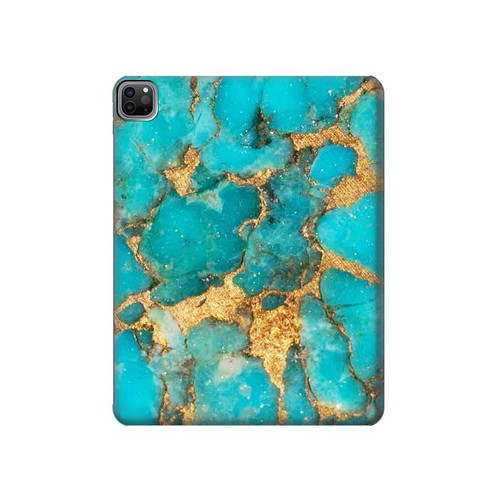 S2906 Aqua Turquoise Stone Hard Case For iPad Pro 12.9 (2022,2021,2020,2018, 3rd, 4th, 5th, 6th)