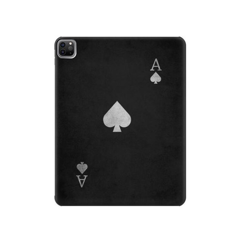 S3152 Black Ace of Spade Hard Case For iPad Pro 12.9 (2022,2021,2020,2018, 3rd, 4th, 5th, 6th)