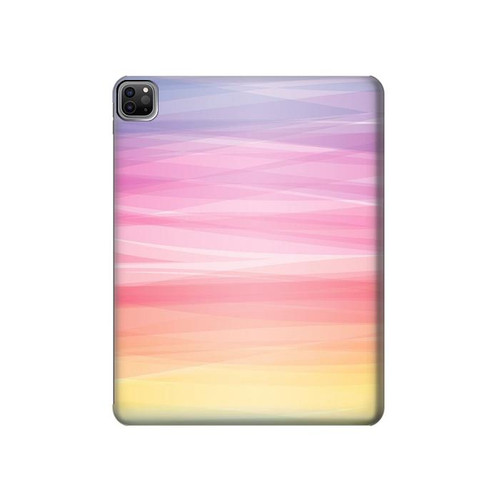 S3507 Colorful Rainbow Pastel Hard Case For iPad Pro 12.9 (2022,2021,2020,2018, 3rd, 4th, 5th, 6th)